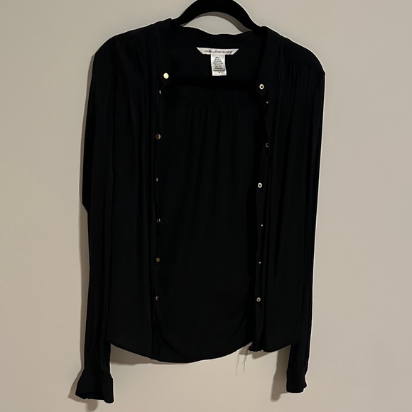 Diane Von Furstenberg Black Silk-Blend Garment - Picture 2 of 5